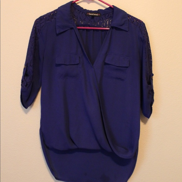Heartsoul Navy Blue Blouse - Picture 1 of 4